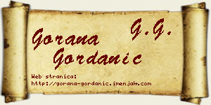 Gorana Gordanić vizit kartica